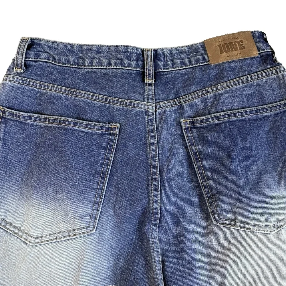 10NE Chaser Womens Jeans High Rise‎ Straight Leg Denim Blue Cotton Retro Large